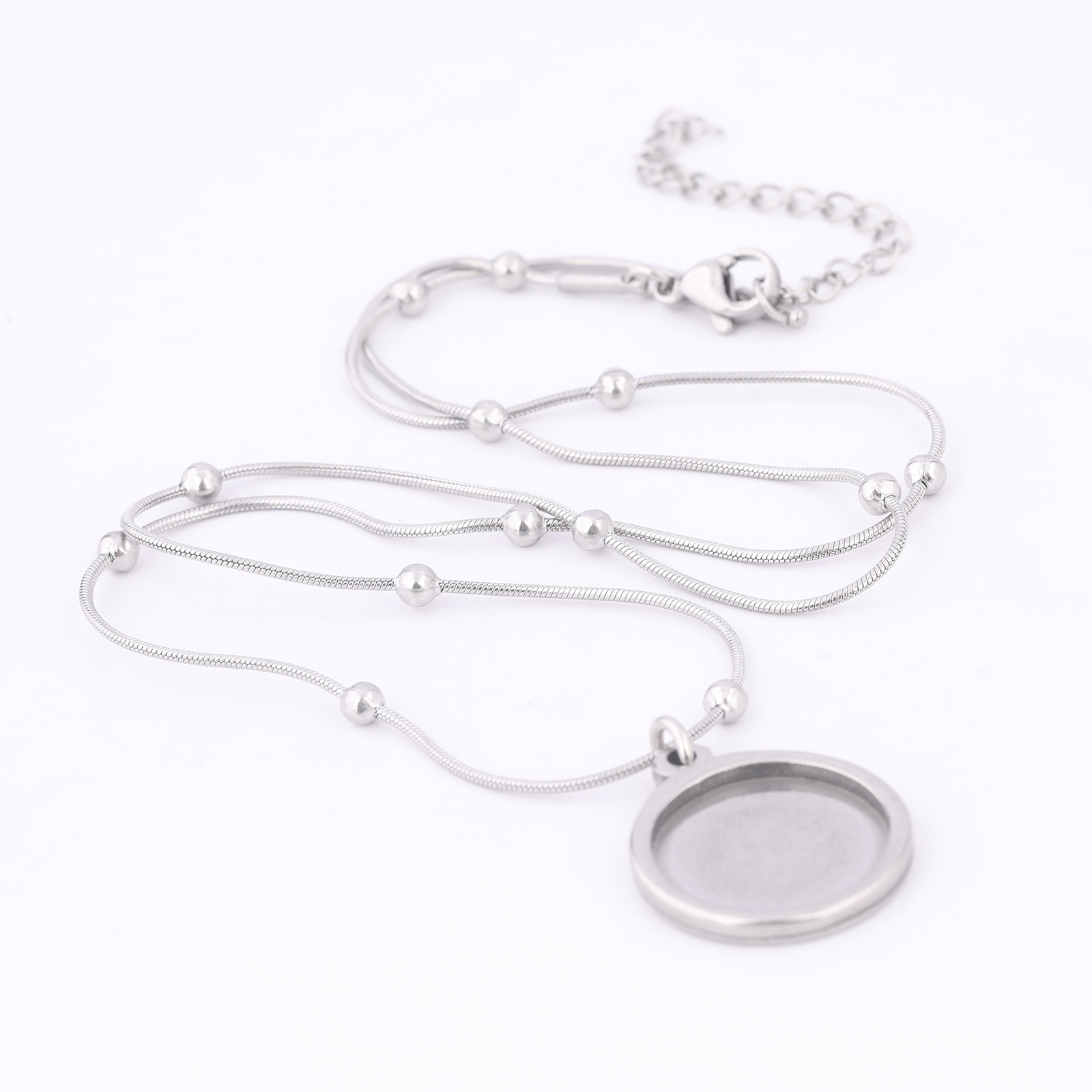 Pendant Blank Bezel - 2 pezzi di collana a catena