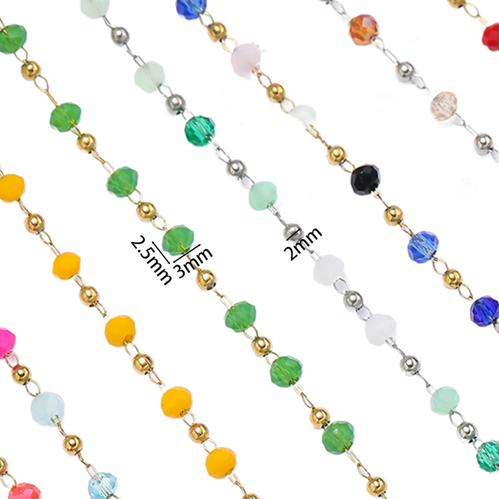 Crystal Bead Mix - Catene in acciaio inossidabile da 1