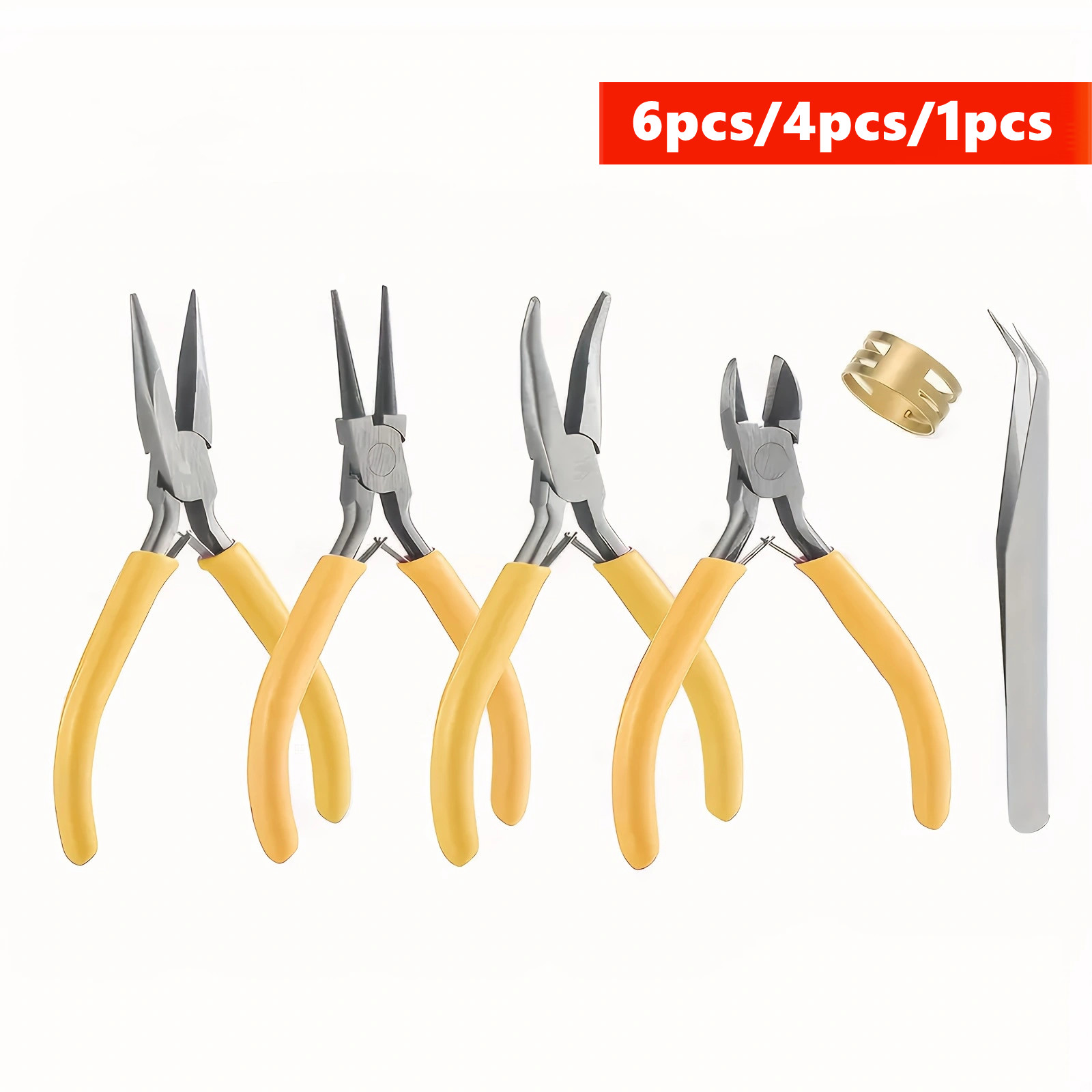 Jewelry Making Pliers Set - Set di 6/4/1 Pinze Gialle per
