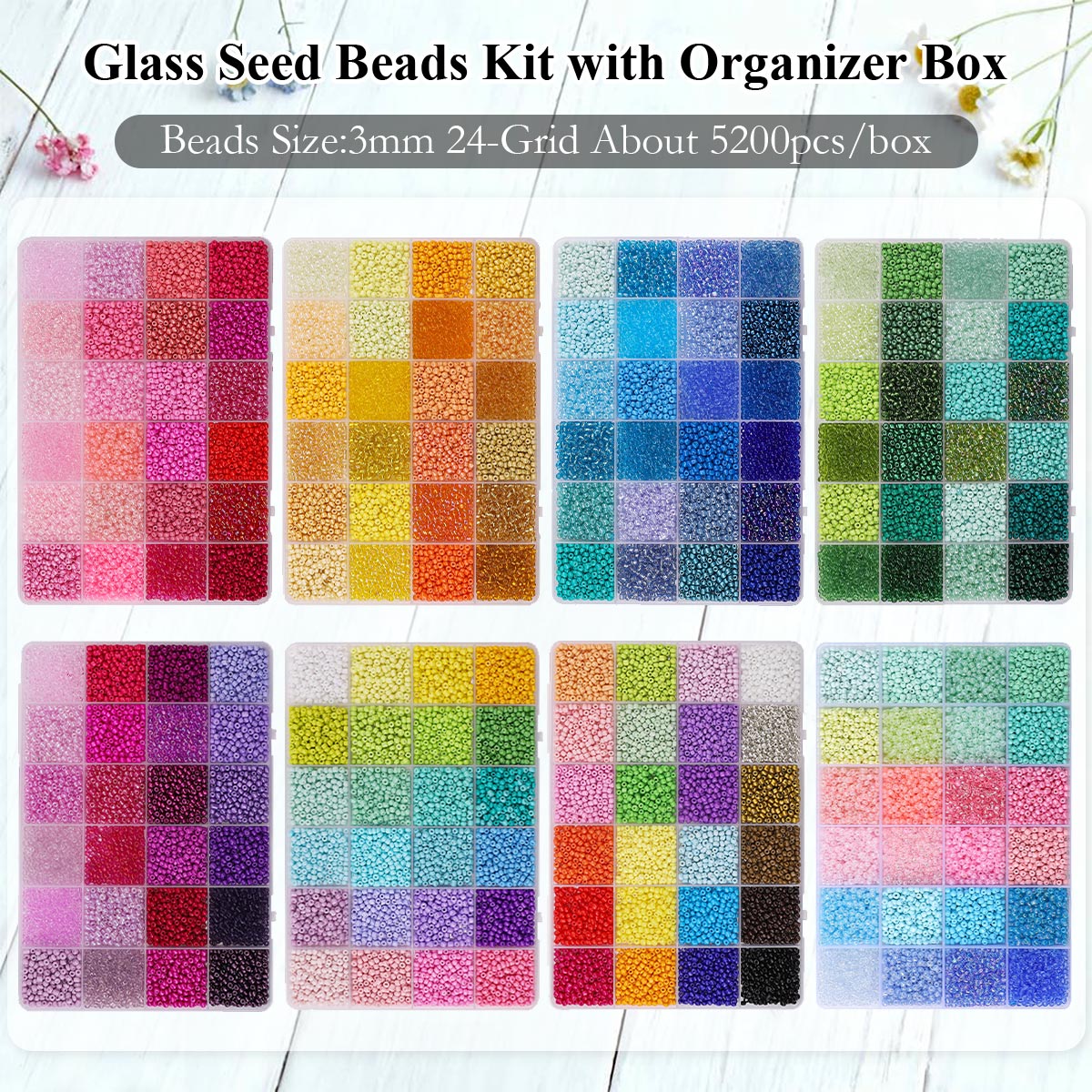 Kit 5200 Perline di Vetro Seed - Jewelry Making Organizer Box recensione e prezzo