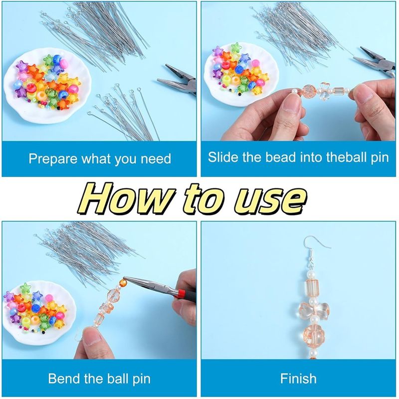 A01F-Hot 300 Pezzi di perni a  - Jewelry Making Head Pins recensione e prezzo