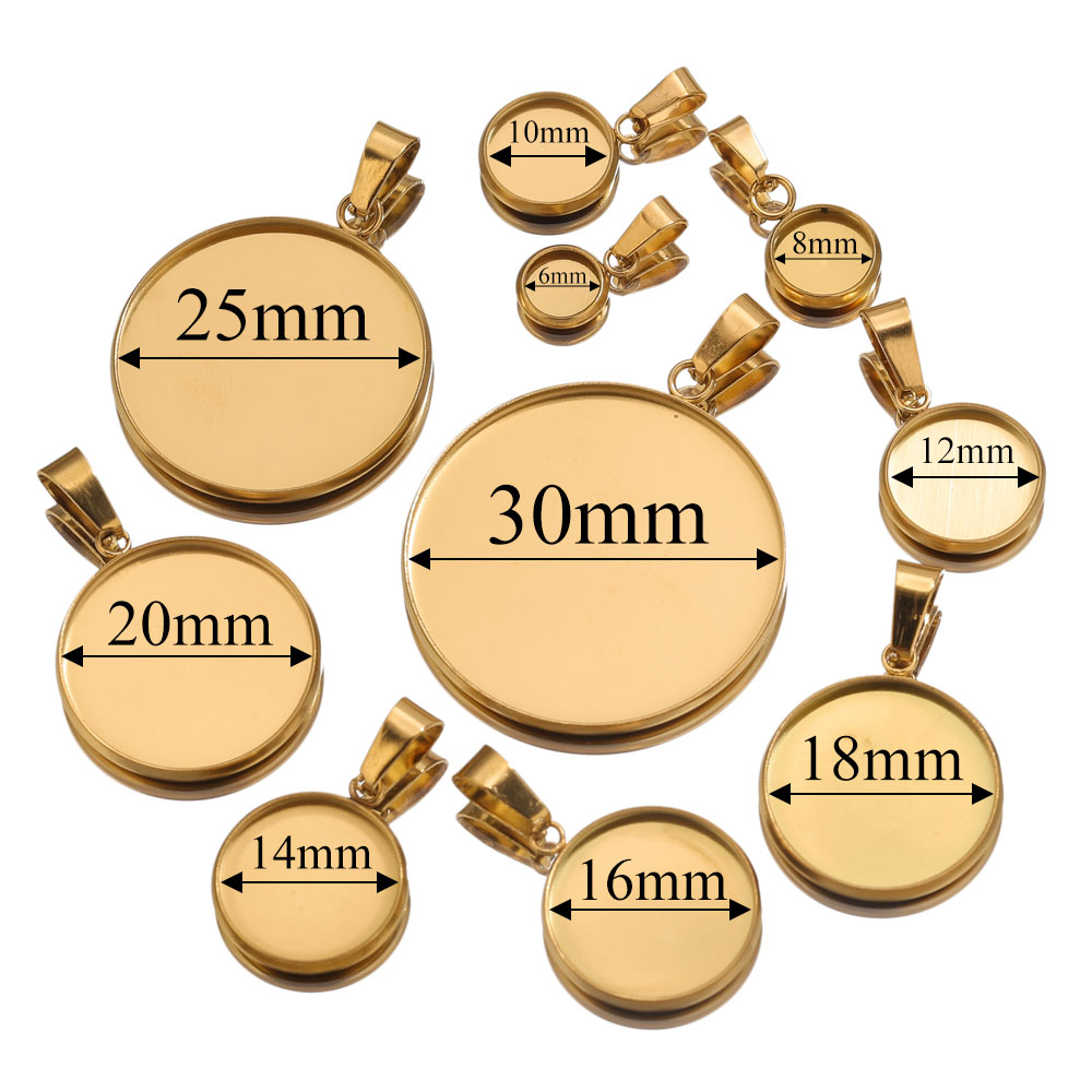 10 pz Pendenti In Oro In Accia - Pendant Blank Bezel recensione e prezzo