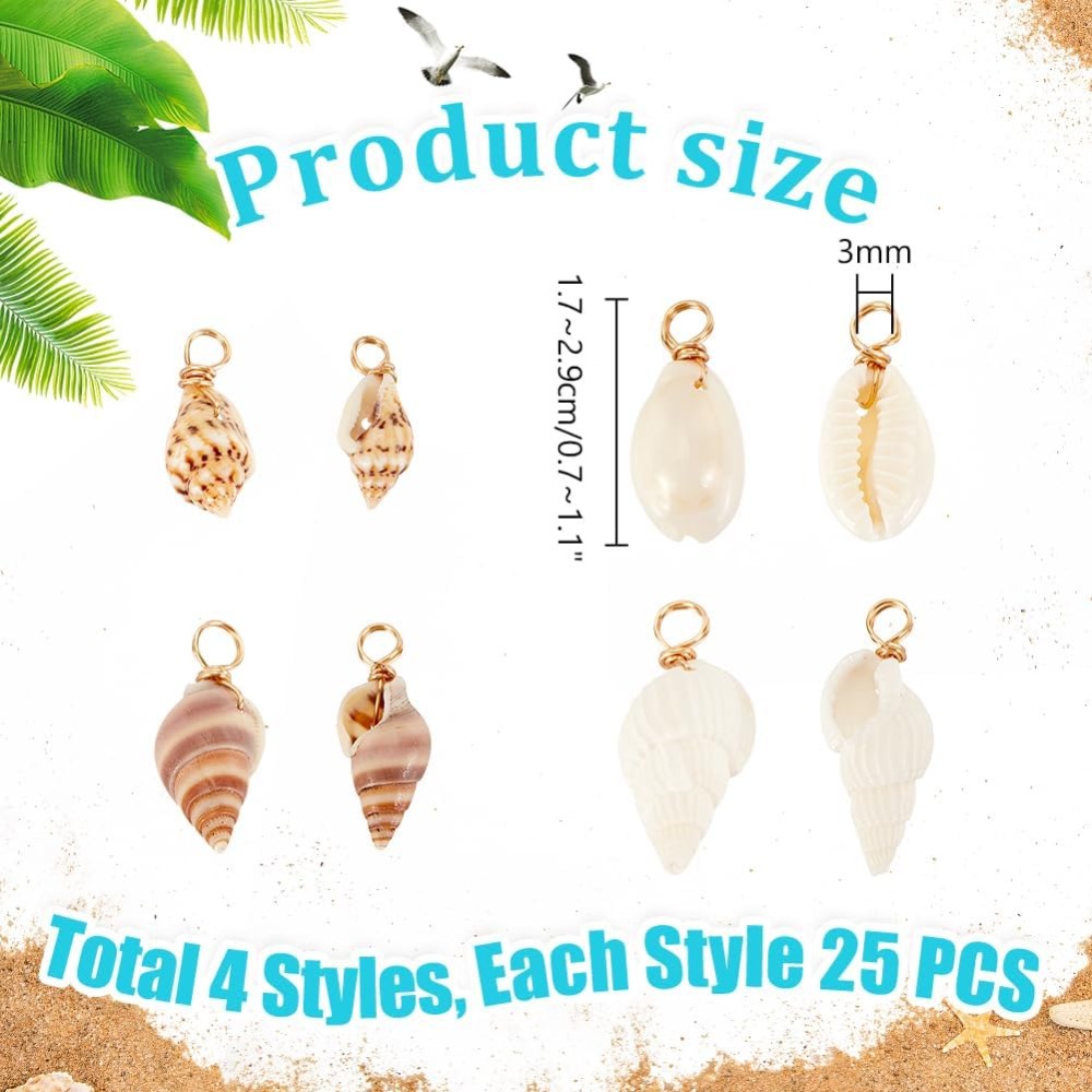 100 pz 4 Stili Conchiglia Natu - Jewelry Making Kit For Beginners recensione e prezzo